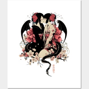 Two Geishas Kissing Graphic T-Shirt 12 Posters and Art